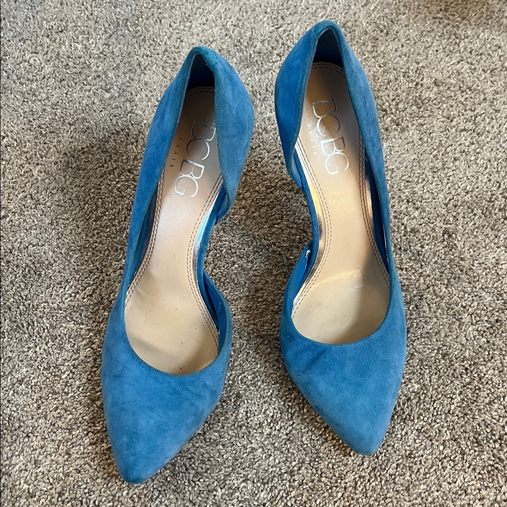 BCBG Paris French Blue Suede pumps LOVE THIS COLOR!!! Sz 9.5 - Picture 3 of 11